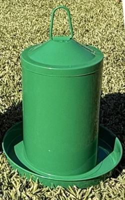 Show full view: Zylina Powder Coated Metal Chicken Waterer, Green, 1-gal slide 6 of 8