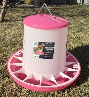 Show full view: Zylina Chicken Feeder, Fuchsia, 25-lb slide 8 of 8