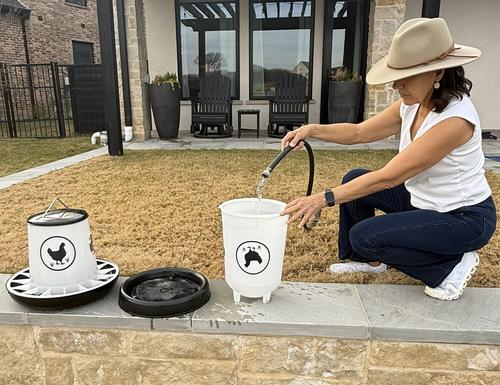 Show full view: Zylina Chicken Feeder, Black, 26-lb slide 4 of 9