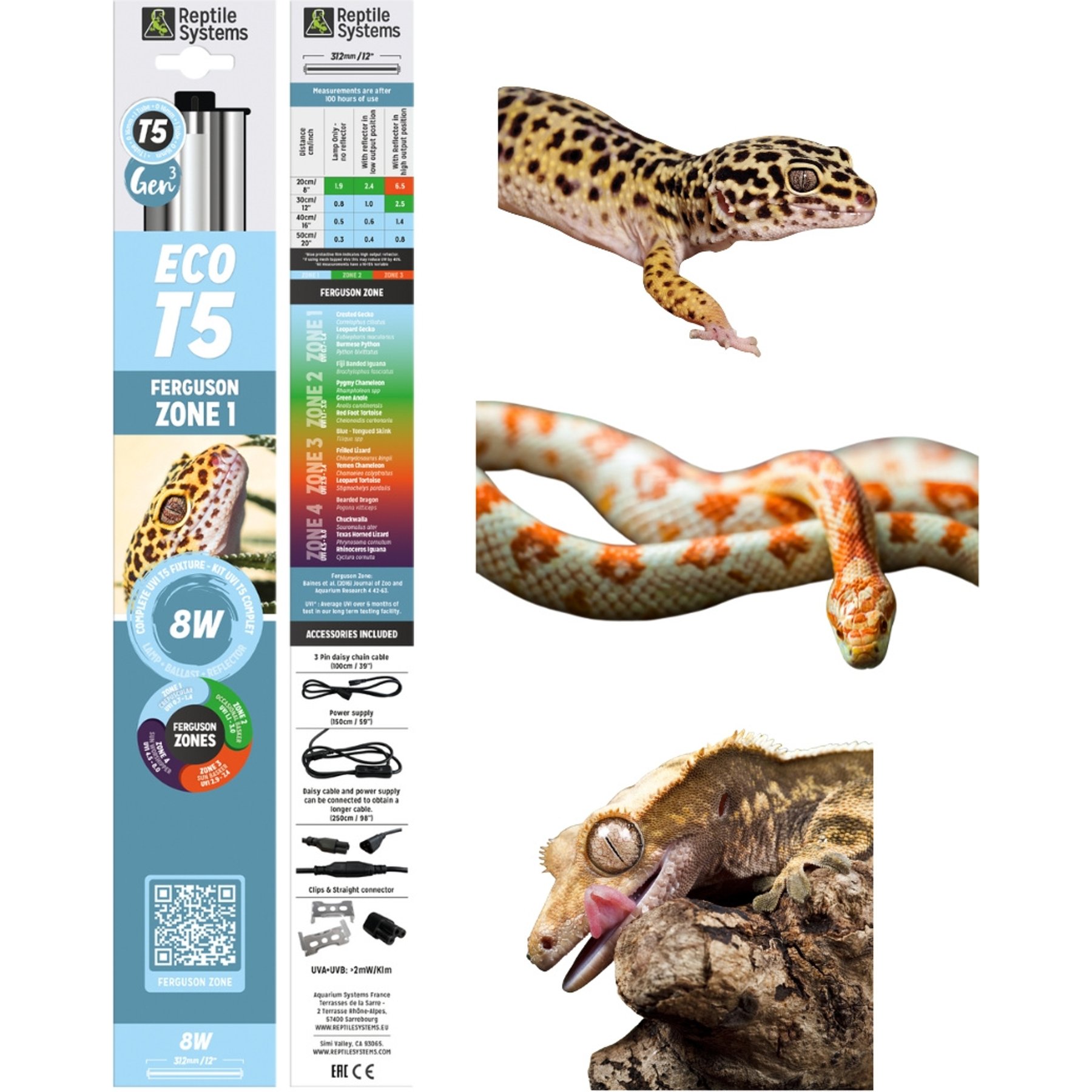 Reptile Systems Eco T5 Unit Zone 1 Reptile Lighting Kit 2.4%, 12-In, 8-watt