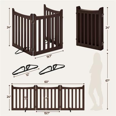 Show full view: Yaheetech 3 Panel Dog Playpen, Espresso, 24-in slide 3 of 5