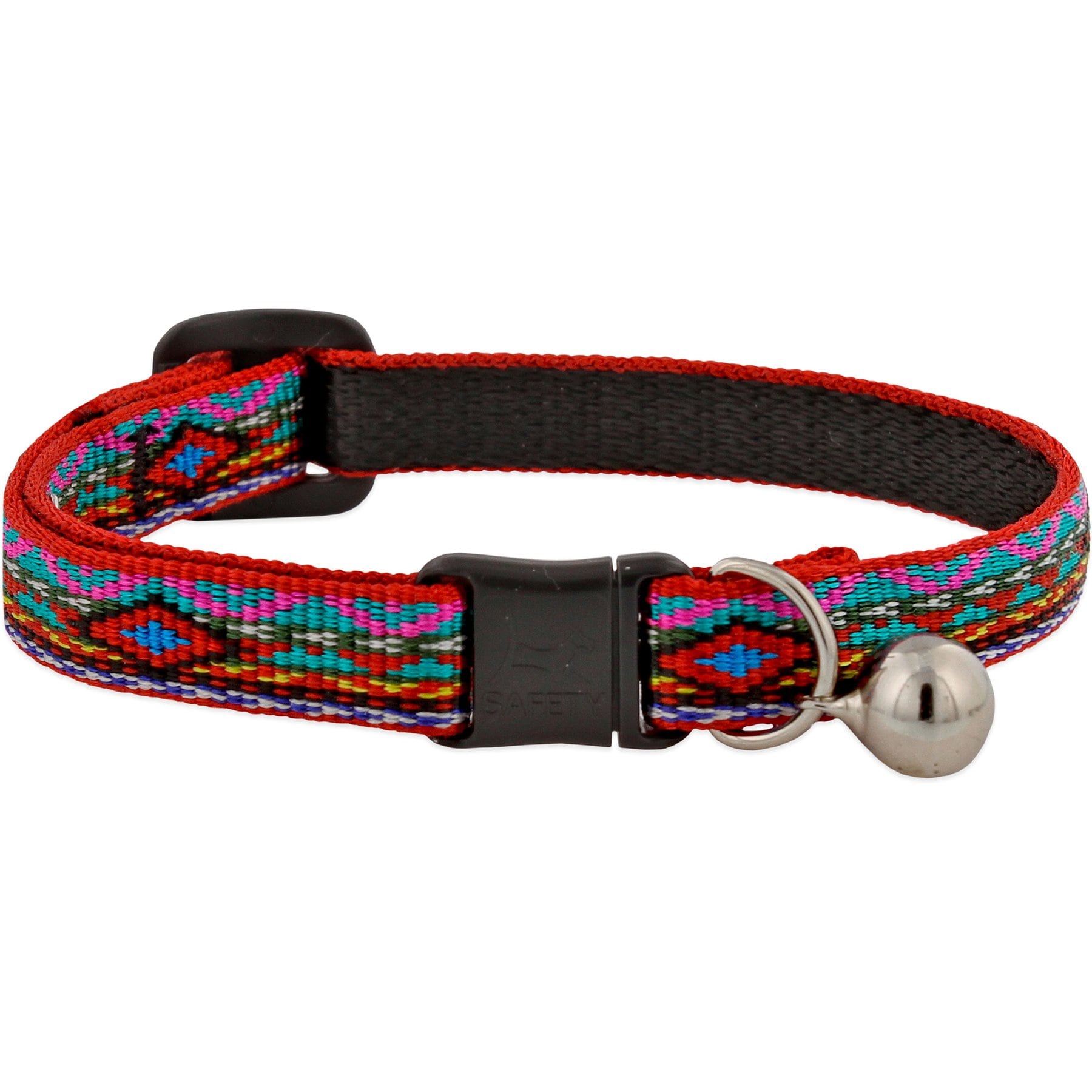 LupinePet Popular Picks Original Design Breakaway Buckle Safety Cat Collar with Bell, One Size: 8 to 12 in, 1/2-in wide, El Paso