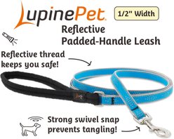 LupinePet Reflective Diamonds Small Dog & Cat Padded Handle Leash, Blue Diamond, Regular: 6-ft long, 1/2-in wide slide 2 of 6