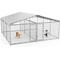 Show in main carousel: Xbrigh A-Frame Metal Dog Run Cage with Two Enclosures, Silver, Large: 183.1 inch slide 1 of 9