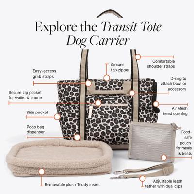 Show full view: Cleverpup Transit Gear Tote Dog Carrier, Leopard, Small slide 3 of 8