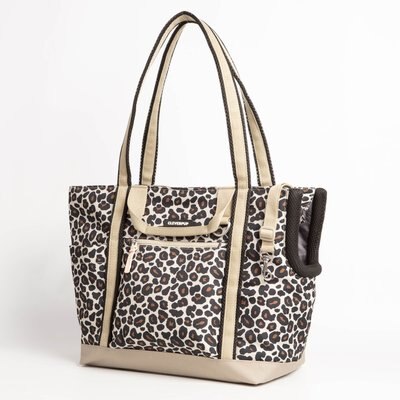 Cleverpup Cleverpup Transit Tote Dog Carrier, Leopard, Medium