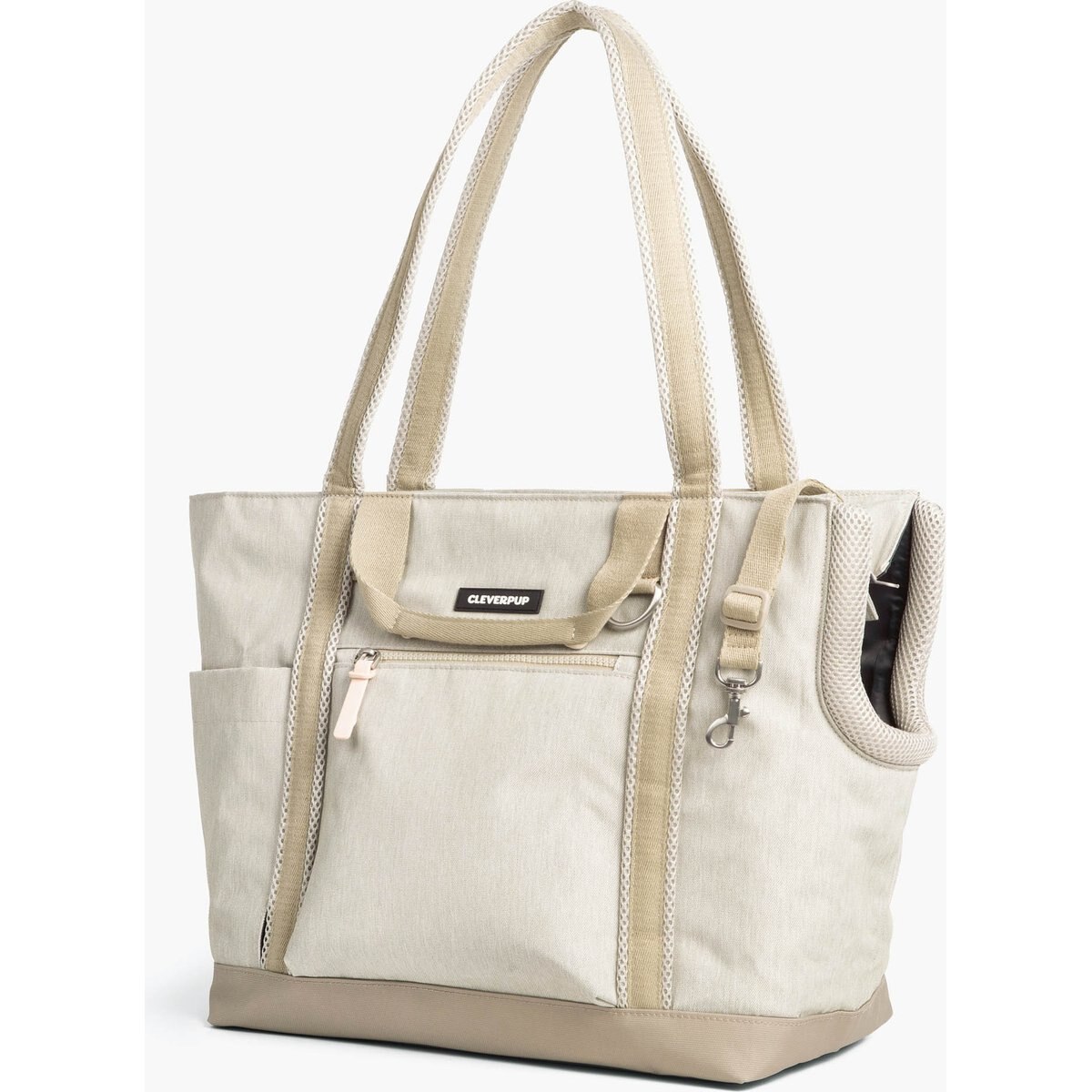 Cleverpup Transit Tote Dog Carrier, Sand, Medium