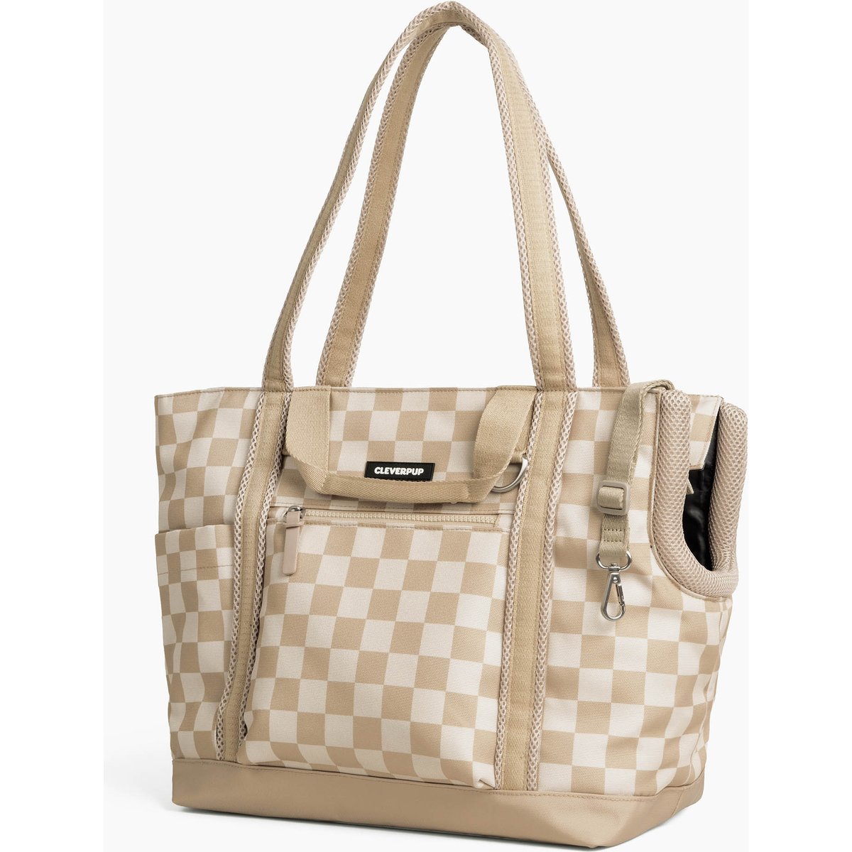 Cleverpup Transit Tote Dog Carrier, Check, Medium