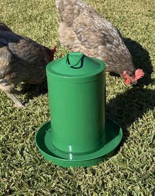 Show full view: Zylina Powder Coated Metal Chicken Waterer, Green, 1-gal slide 4 of 8
