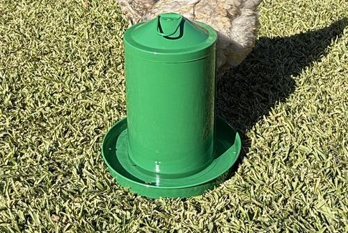 Show full view: Zylina Powder Coated Metal Chicken Waterer, Green, 1-gal slide 3 of 8