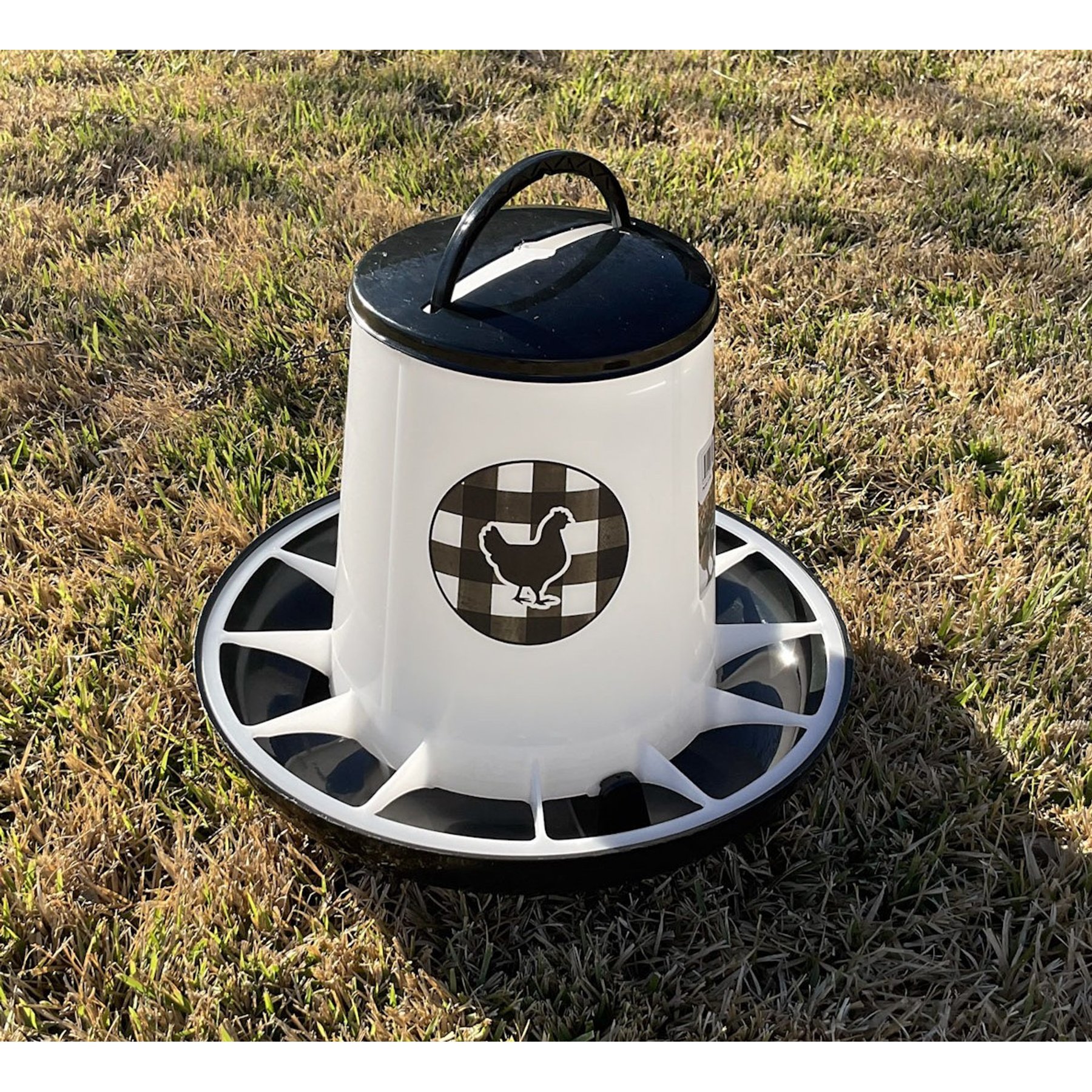 Zylina Chicken Feeder, Black, 13-lb
