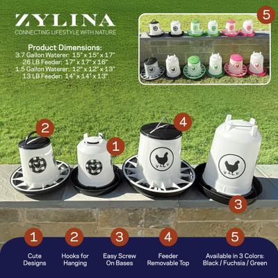 Show full view: Zylina Chicken Waterer, Black, 3.7-gal slide 2 of 8