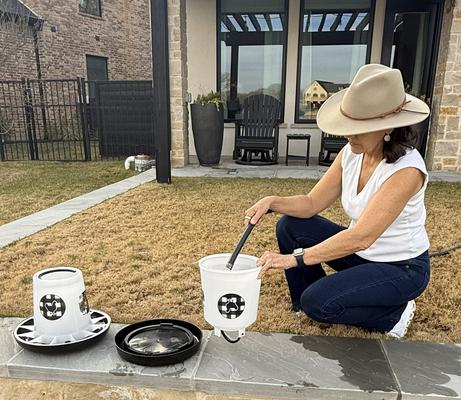 Show full view: Zylina Chicken Waterer & Feeder Combo, Black, 1.5-gal, 13-lb slide 6 of 9