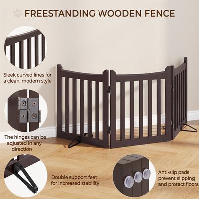 Show full view: Yaheetech 3 Panel Dog Playpen, Espresso, 24-in slide 4 of 5