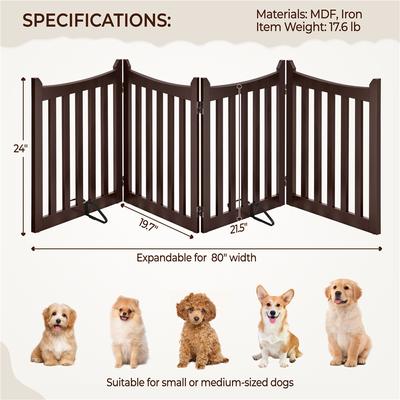 Show full view: Yaheetech 4 Panel Dog Playpen, Espresso, 24-in slide 3 of 6