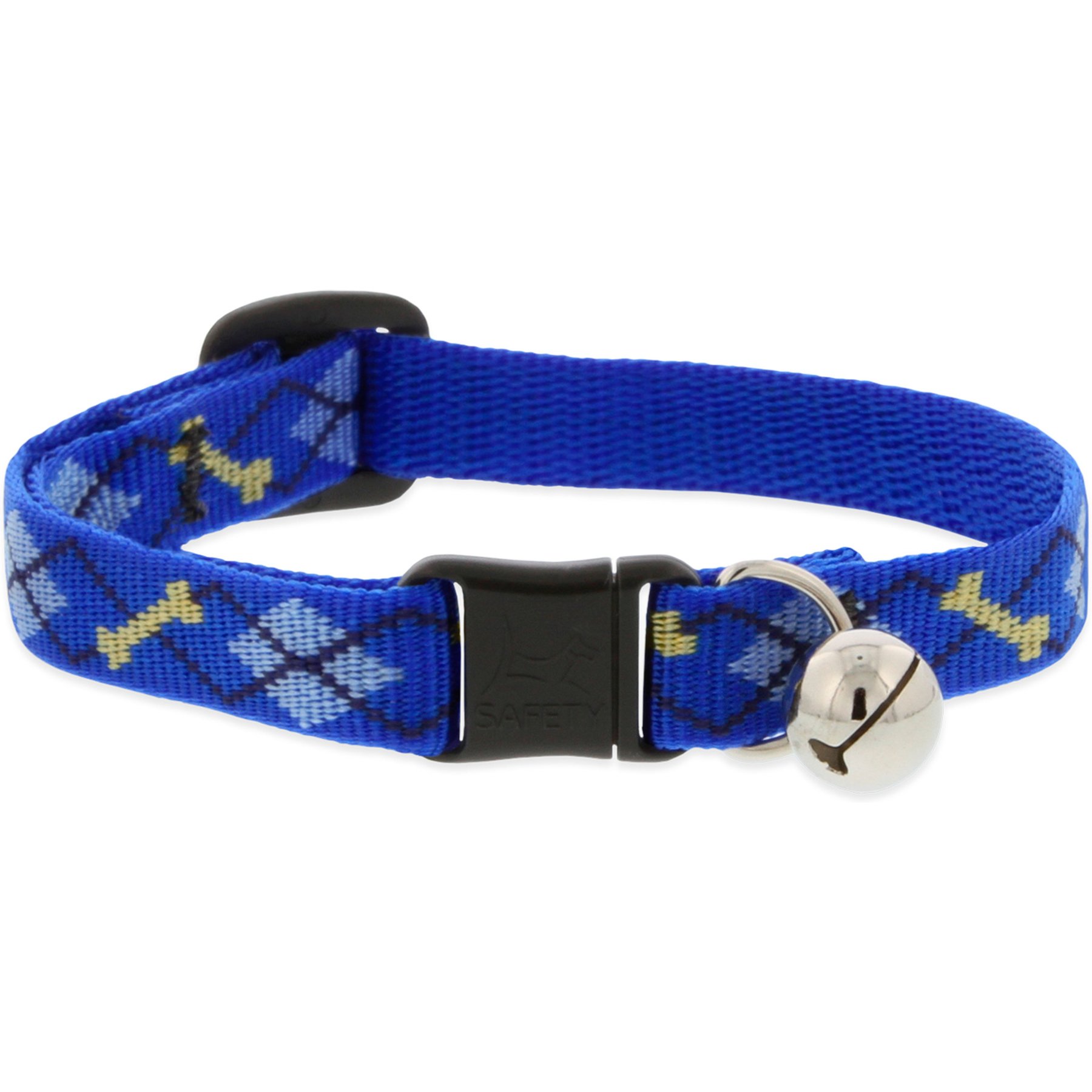 LupinePet Popular Picks Original Design Breakaway Buckle Safety Cat Collar with Bell, One Size: 8 to 12 in, 1/2-in wide, Dapper