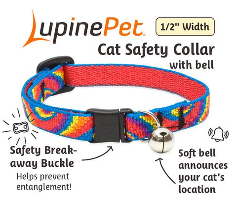 Show full view: LupinePet Popular Picks Original Design Lollipop Breakaway Buckle Safety Cat Collar with Bell, One Size: 8 to 12 in, 1/2-in wide slide 5 of 8