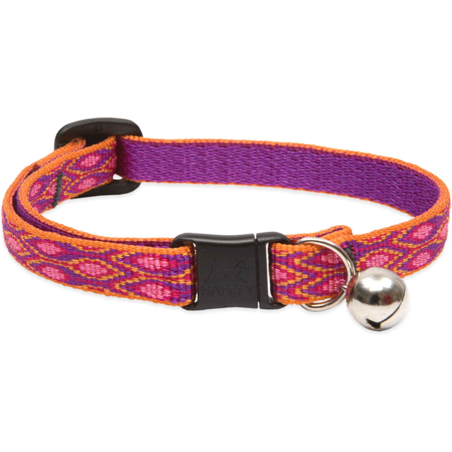 LupinePet Popular Picks Original Design Breakaway Buckle Safety Cat Collar with Bell, One Size: 8 to 12 in, 1/2-in wide, Alpen Glow