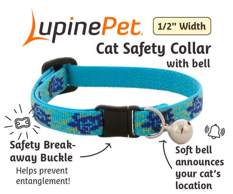 Show full view: LupinePet Nature Inspired Original Design Turtle Reef Breakaway Buckle Safety Cat Collar with Bell, One Size: 8 to 12 in, 1/2-in wide slide 3 of 6