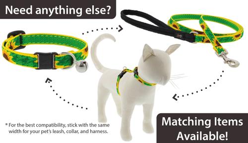 Show full view: LupinePet Nature Inspired Original Design Sunflowers Breakaway Buckle Safety Cat Collar with Bell, One Size: 8 to 12 in, 1/2-in wide slide 5 of 6