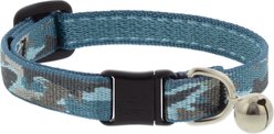 LupinePet Nature Inspired Original Design Sand Shark Breakaway Buckle Safety Cat Collar with Bell, One Size: 8 to 12 in, 1/2-in wide