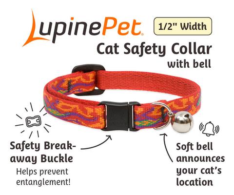 Show full view: LupinePet Nature Inspired Original Design Go Go Gecko Breakaway Buckle Safety Cat Collar with Bell, One Size: 8 to 12 in, 1/2-in wide slide 2 of 5