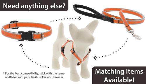 Show full view: LupinePet Reflective Diamonds Small Dog & Cat Padded Handle Leash, Orange Diamond, Regular: 4-ft long, 1/2-in wide slide 5 of 6