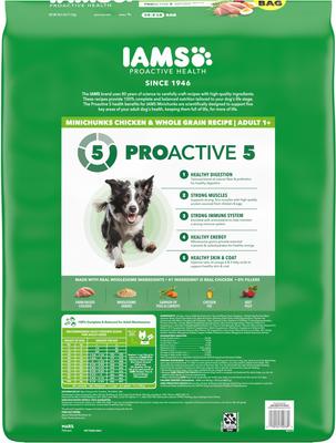 Show full view: Iams Proactive Health Minichunks with Real Chicken & Whole Grains Dry Dog Food, 38.5-lb bag slide 3 of 11