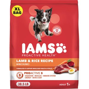 Iams Proactive Health Minichunks Adult Lamb & Rice Dry Dog Food, 38.5-lb bag