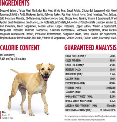 Show full view: Nulo Freestyle Grain-Free Salmon & Peas Recipe Dry Dog Food, 26-lb bag slide 8 of 11
