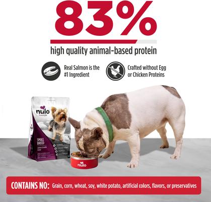 Show full view: Nulo Freestyle Salmon & Red Lentils Small Breed Grain-Free Dry Dog Food, 14-lb bag slide 3 of 11