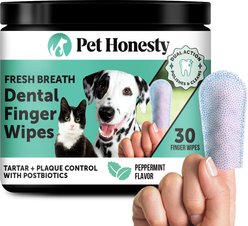 Pet Honesty Fresh Breath Dog & Cat Dental Wipes, 30 count