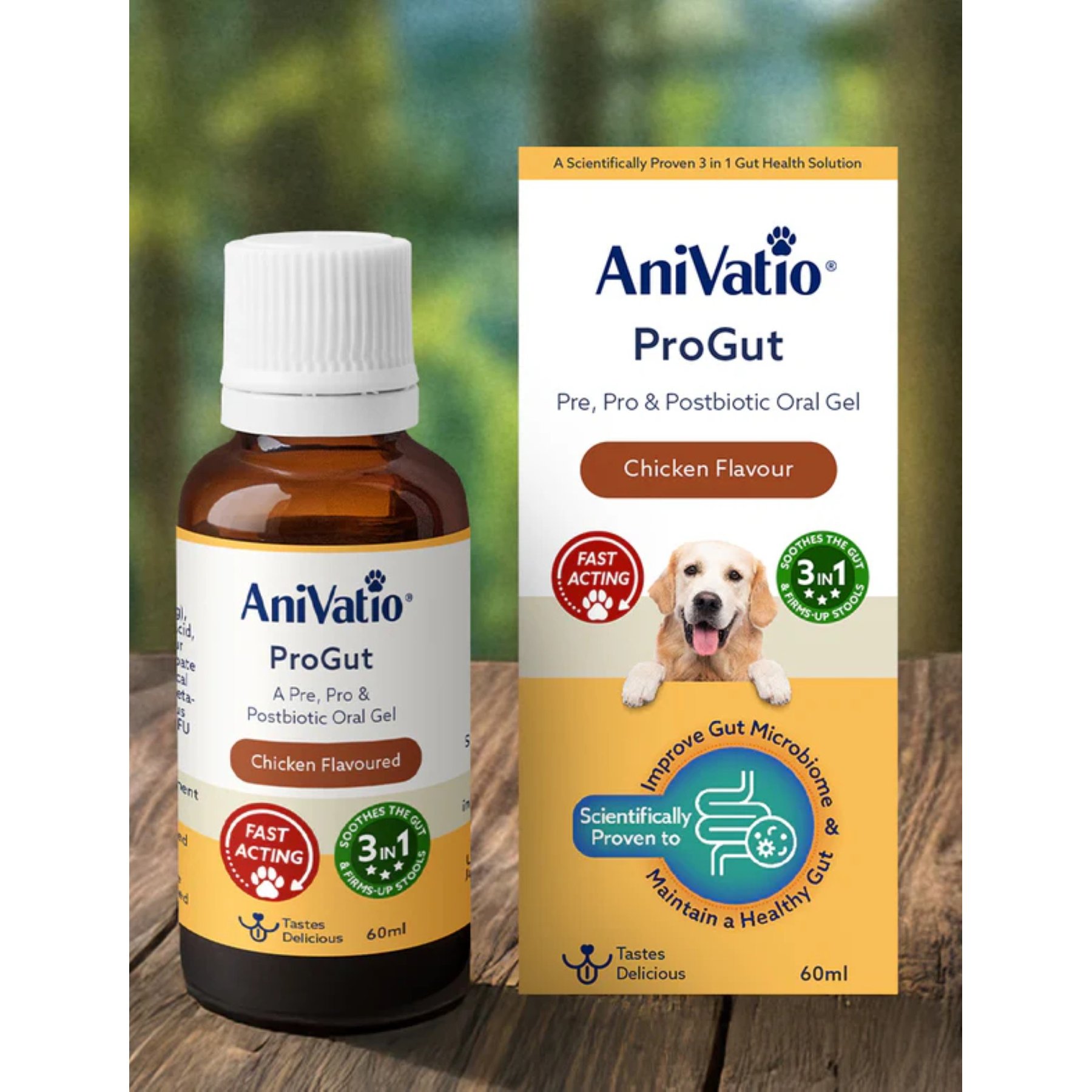 AniVatio ProGut Chicken Flavored Oral Gel Digestive Aid for Dogs, 60-mL bottle