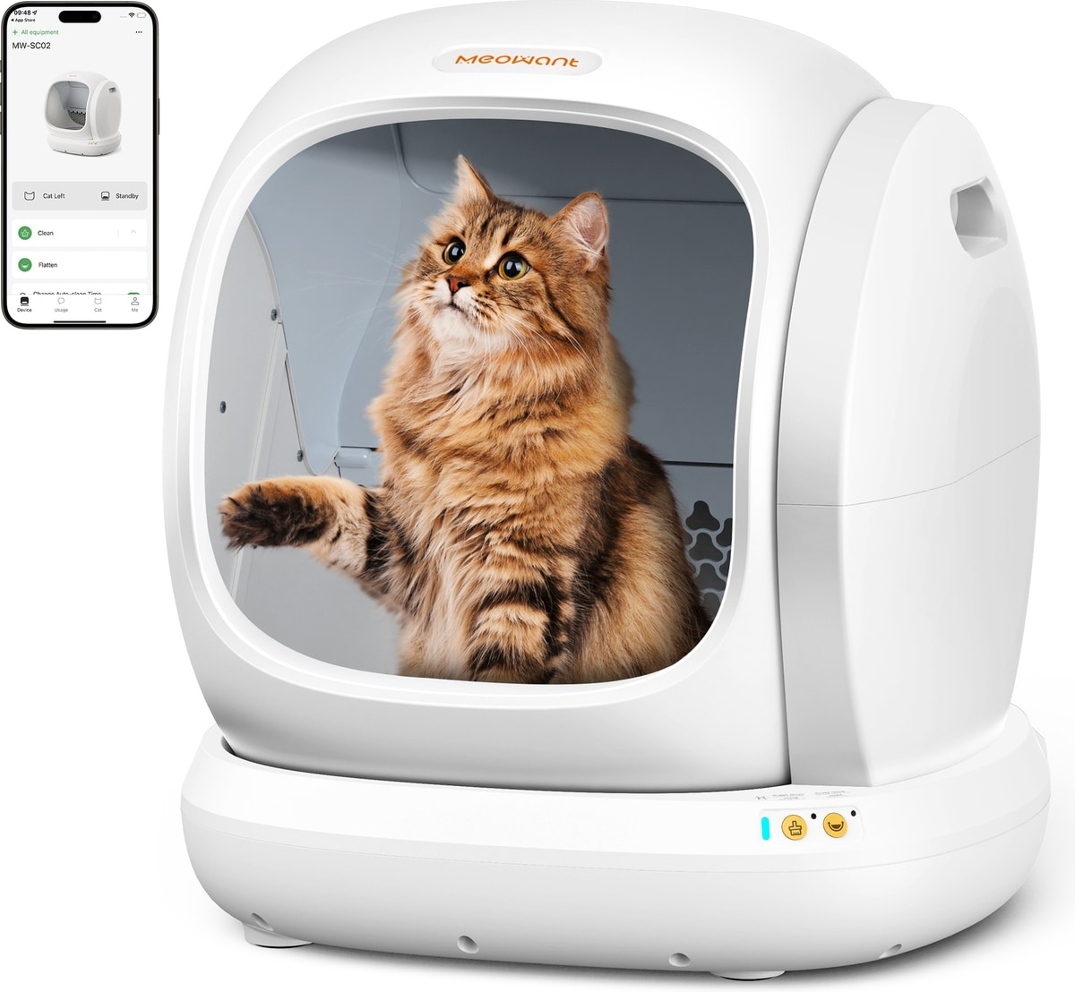 Meowant MEOWANT Smart WiFi Enabled Automatic Self-Cleaning Cat Litter Box ...