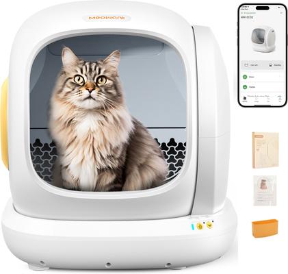 MEOWANT Smart WiFi Enabled Automatic Self-Cleaning Cat Litter Box, White - Chewy.com