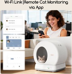 Meowant Smart WiFi Enabled Automatic Self-Cleaning Round Cat Litter Box, White slide 2 of 9