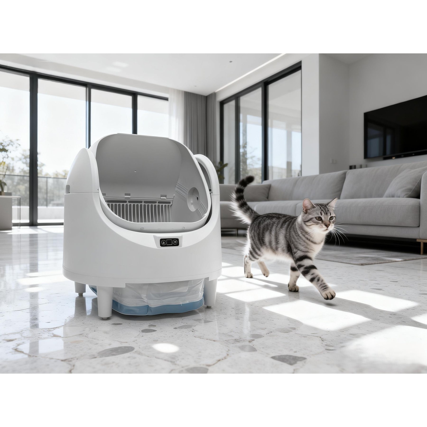 Coziwow Open-Top Smart Self Cleaning App Control Cat Litter Box, 23.8-lb bag