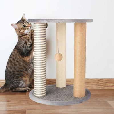 Show full view: Pet Adobe 19.25-in Polyester Cat Scratching Post with Toys, Gray slide 6 of 8