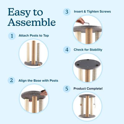 Show full view: Pet Adobe 19.25-in Polyester Cat Scratching Post with Toys, Gray slide 4 of 8