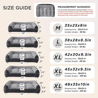 Show full view: Bedsure SupportMax Orthopedic Waterproof Removable Cover Dog Bed, Grey, X-Large slide 5 of 11