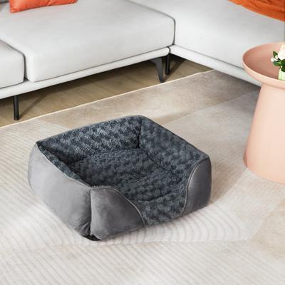 Show full view: JOEJOY Calming Washable Square Bolster Dog Sofa Bed, Grey, XX-Large: 42 x 30 x 10-in slide 3 of 8
