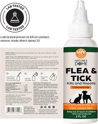 Show full view: Nature's Dome Flea & Tick Concentrate Spray for Dogs, 2-fl oz bottle slide 2 of 6