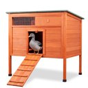 FunXplore Outside Duck Coop with Pull Out Tray, Orange, 41.2 x 27.6 x 39.2-in