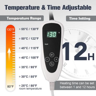 Show full view: Decflow Waterproof Indoor 11 Adjustable Temperature with Timer Dog & Cat Heating Pad with Chew Resistant Cord Star, Grey, Medium: 28 × 18-in slide 3 of 7