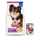 Hill's Science Diet Adult Sensitive Stomach & Skin Small & Mini Breed Chicken Recipe Dry Food, 4-lb bag + Tender Turkey & Rice Stew Canned Dog Food