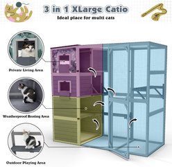 Coziwow Outdoor Catio Wooden Enclosure Cat Excerise Playpen, Grey slide 2 of 9