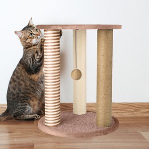 Pet Adobe 19.25-in Polyester Cat Scratching Post with Toys, Brown