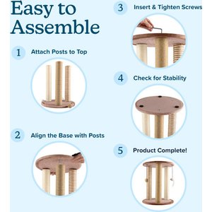 Pet Adobe 19.25-in Polyester Cat Scratching Post with Toys, Brown