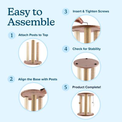 Show full view: Pet Adobe 19.25-in Polyester Cat Scratching Post with Toys, Brown slide 4 of 8