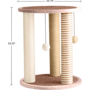 Pet Adobe 19.25-in Polyester Cat Scratching Post with Toys, Brown